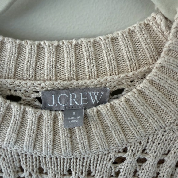 J. Crew Women's Open-Knit Cream Sweater - Picture 2 of 3
